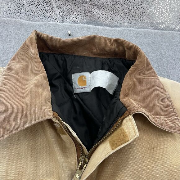 Vintage Carhartt Jacket Men XL Large Duck Canvas Chore Coat Corduroy Collar Barn - Picture 15 of 16